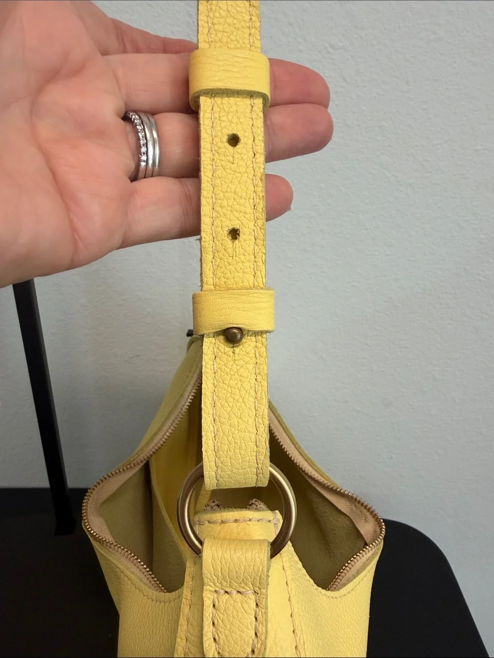 Portland Leather | “Butter Bliss” Large Nora Crescent Pebbled Shoulder Bag